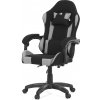 Autronic KA-R209 GREY Herné kreslo, permanent contact mechanizmus s polohovou aretáciou, čierna a sivá látka, plastový kríž