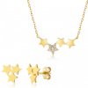 SOFIA zlatý set náhrdelník a náušnice hviezdy NB9NBG-0045+NB9NBG-0024