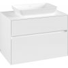 VILLEROY & BOCH Collaro závesná skrinka pod umývadlo na dosku (umývadlo v strede), 2 zásuvky, 800 x 500 x 548 mm, White Matt, C10800MS