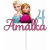 Zápich - Anna a Elsa s menom a vekom (Frozen) - s paličkou - 13cm - Obrázok