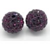 Shamballa korálka - 10 mm - fialová - 1 ks