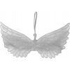 Závesné textilné anjelské krídla 23cm - strieborné