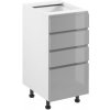 Nábytek PEGAS s.r.o. Kuchyňská dolní skřínka ASPEN D40S4, bílý lesk/šedá