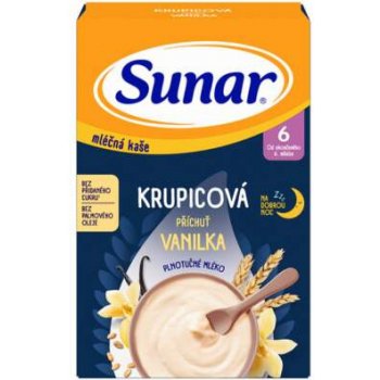 Sunar mliečna krupicová kaša na dobrú noc vanilková 210 g