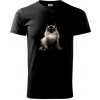 Mačka Ragdoll spredu čierna fotka - Klasické pánske tričko vyššej gramáže - 4XL ( Čierna )