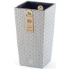 PROSPERPLAST Kvetináč RATO SQUARE ECO WOOD biely Veľkosť: 20 cm