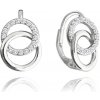 MINET Strieborné náušnice KRÚŽKY s bielymi zirkónmi