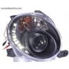 Predné svetlá (lampy) čierne + DRL denné svietenie Fiat 500 -- od roku výroby 2007-
