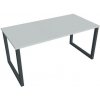 Hobis Rokovací stôl UNI O, 160x75,5x80 cm, sivá/čierna