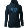 Folklórna mikina dámska s výšivkou IKA modrá, s kapucňou Farba: 02-tmavomodrá, Veľkosť: XS