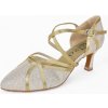 Dámske tanečné topánky Elza - 131 zlatá 6,5 cm Flare Veľkosť: 38