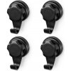 Malé háčiky na stenu Compactor Bestlock Black s prísavkami bez vŕtania, nosnosť až 3 kg, 4 ks (RAN9774)