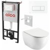 Alcadrain Set modulu do sádrokartonu, WC Urban City, sedátka a tlačítka bílá lesk M570 1 set