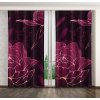 Záves v bordovej farbe s kvetinami Šírka: 140 cm | Dĺžka: 250 cm