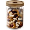 Sklenená dóza na sypké potraviny s dreveným viečkom a tesnením 970 ml