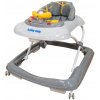 Detské chodítko Baby Mix s volantom a silikónovými kolieskami sivé