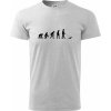 Jazvečík Evolúcia muž - Klasické pánske tričko vyššej gramáže - 2XL ( Svetlosivý melír )