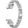 Lige Lesklý kovový remienok s kamienkami / šírka 20mm / farba strieborná 660966