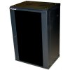 XtendLan 22U/600x450, na stenu, jednodielny, sklenené dvere čierny (WS-22U-64-BLACK-P)