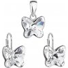Evolution Group Strieborná sada šperkov so Swarovski kryštálmi náušnice a prívesok 39142.1 motýľ, darčekové balenie