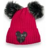 Dievčenské zimné čiapky fuchsiovej farby Fuchsiová