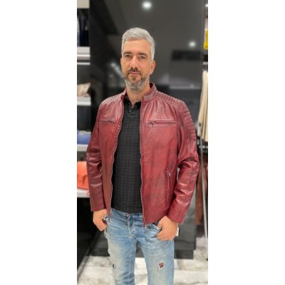 Max Original Leather pánska kožená bunda AXEL Thunder red