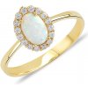 Lillian Vassago Zlatý prsteň so syntetickým opálom a zirkónmi, 4 mm x 6 mm LLV11-WOYR-004/2 Veľkosť prsteňov: 54