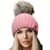 Fashionweek Dámska zimná čiapka s brmbolcom flísová podšívka JENOT WOOLK RITA Farba: Ružový, Veľkosť: Universal
