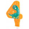 Party Narodeninová sviečka dinosaurus číslo 4, 8 cm