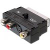 PremiumCord Adapter SCART-3x cinch + S-video s prepínačom IN / OUT