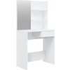 vidaXL Toaletný stolík so zrkadlom vysoký lesk biely 74,5x40x141 cm