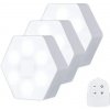 3x LED Bezdrôtové svietidlo HEXAGON na diaľkové ovládanie