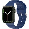 AppleKing silikónový remienok Ocean Ripple pre Apple Watch Ultra 49mm / 46mm / 45mm / 44mm / 42mm - tmavomodrý - možnosť vrátiť tovar ZADARMO do 30tich dní