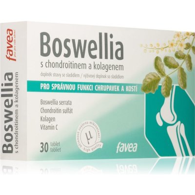 FAVEA Boswellia s chondroitínom a kolagénom tablety pre správnu funkciu chrupaviek a kostí 30 tbl
