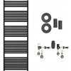 CERANO - Kúpeľňový radiátorový set Vincenzo - ústredné vykurovanie - bočné pripojenie - 800W - čierna matná - 1690x600 mm CER-8050BD83222