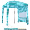 Plážový Stan 1,83x1,83M Plážový Slnečník s Bočnou Stenou Zelené Pruhy