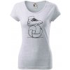 Futbalová lopta kopačka jedným ťahom - Dámske tričko Pure - M ( Svetlosivý melír )