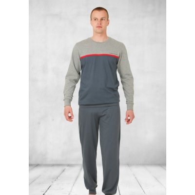 M-Max Kasjan 360 pánské pyžamo dlouhé šedé