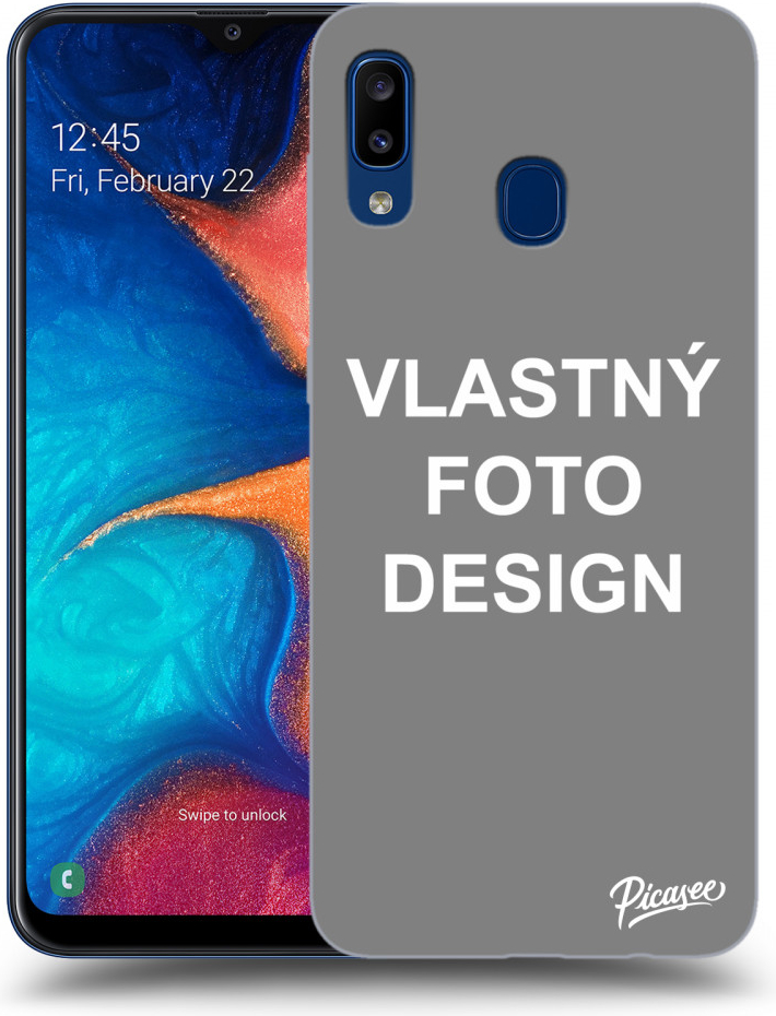 Púzdro Picasee silikónové Samsung Galaxy A20e A202F Vlastné design/motiv čierne