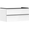 Hansgrohe Xelu Q Umývadlová skrinka, 50x98x55 cm, 2 zásuvky, lesklá biela/matná čierna 54078670-HG