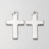 Prívesok kríž 24x13mm, strieborný, 1ks ,,22´´ (otvor 2mm)