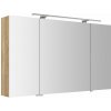 Sapho RIWA GALERKY RIWA galérka s LED osvetlením, 3x dvierka, 121x70x17cm, dub Alabama RIW120-0022