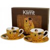 Duo 2 Šálky na espresso s podšálkami THE KISS Classic, inšpirované Gustavom Klimtom