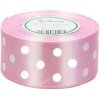Stuha saténová ružová s bodkami 3,8 cm / 22,86 m