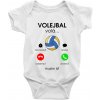 Volejbal volá - Body dojčenské s krátkym rukávom - Krátký r. 3-6 mes ( Biela )
