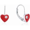 MOISS Romantické strieborné náušnice so zirkónmi srdiečka E0000557
