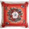 EVENIT Gobelínová vianočná obliečka 435V vianočný veniec s hviezdou červená Bavlna/PES 45x45 cm