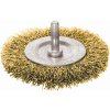 EXTOL CRAFT Vlnitý kartáč so stopkou okružný pomosadzený drôt 0,3mm 63mm 17053