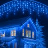 Vianočné vonkajšie svietielka, 500LED, 23m, cencúle, FLASH, MODRÉ
