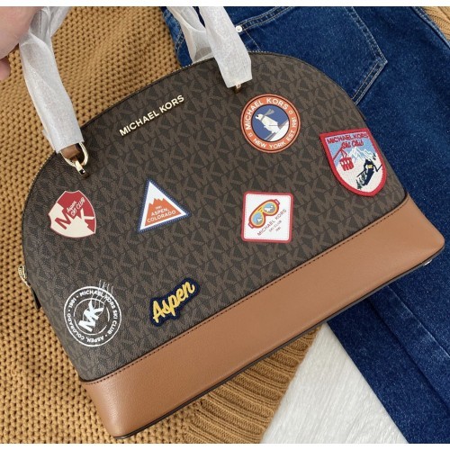 Michael Kors satchel kabelka Aspen hnedá